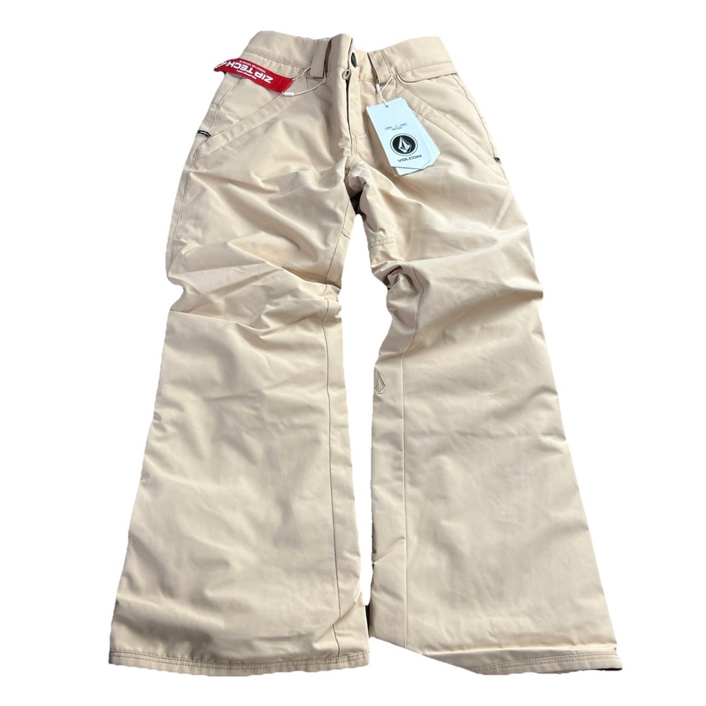 Volcom Girls Snow Pants Frochickidee XS 5/6 Beige Ski Snowboard